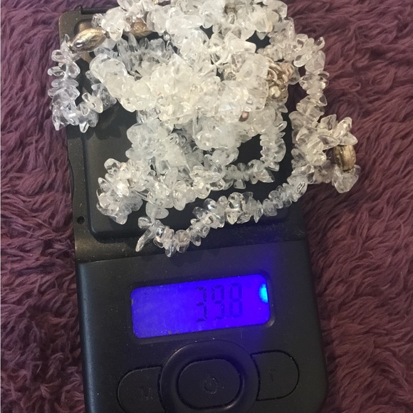 Vintage NWOT Natural White Quartz Gemstone & Sterling Silver Toggle Necklace - Picture 11 of 12